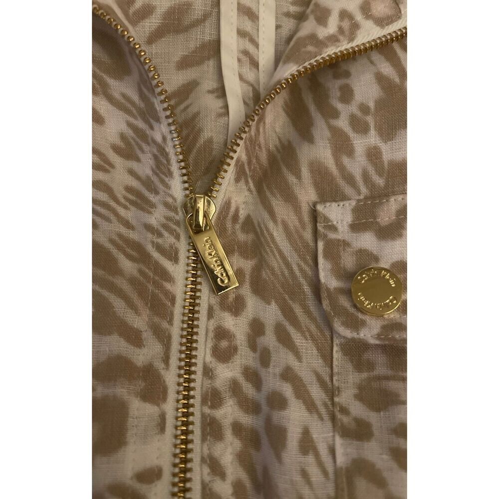Calvin klein leopard linen shirt jacket - Picture 3 of 6